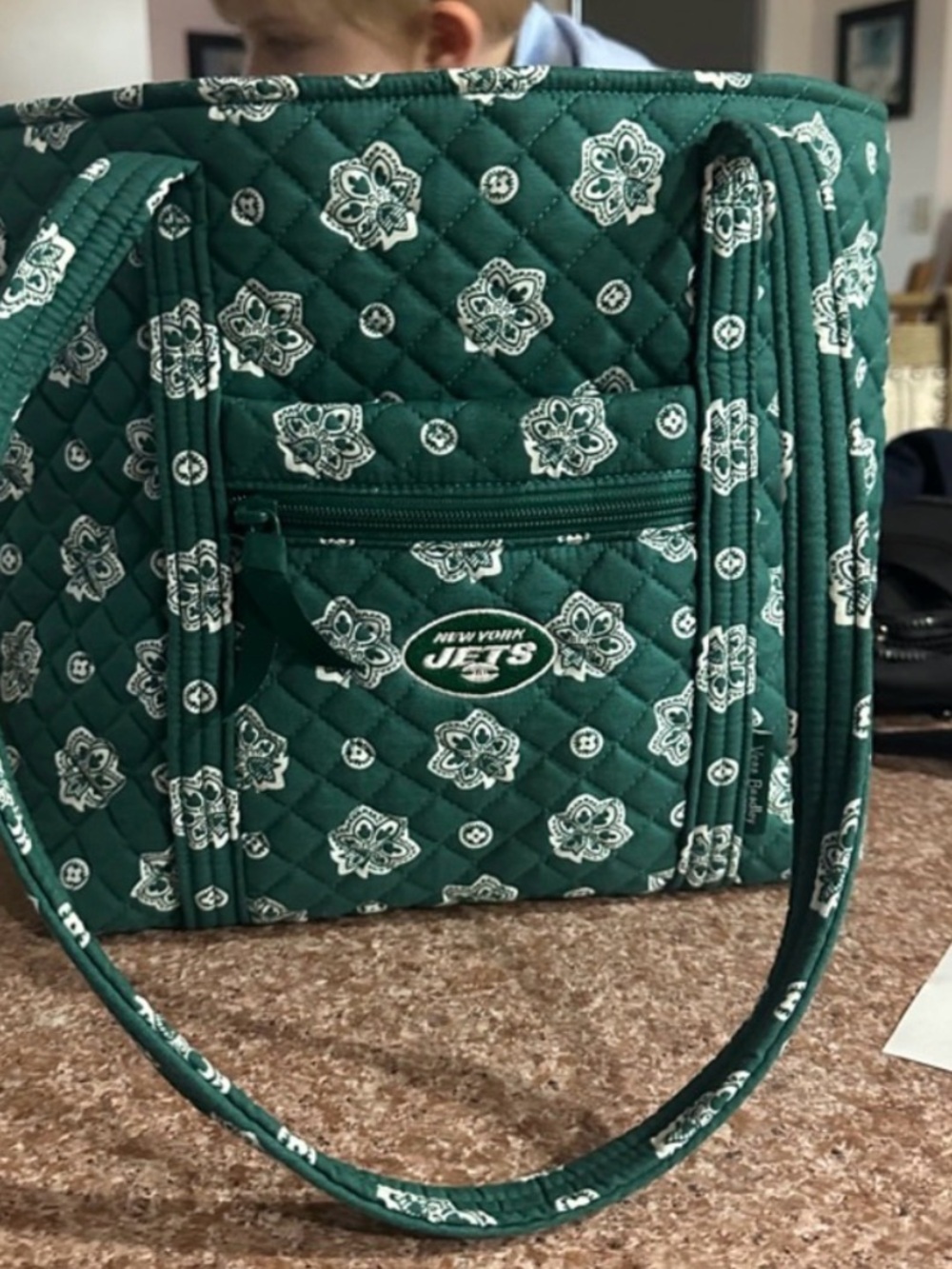 Vera Bradley Green Quilted New York Jets Tote